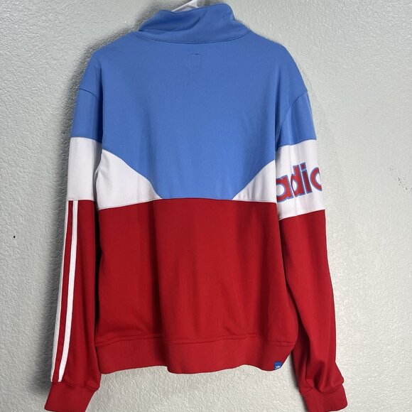 Adidas Full Zip Jacket Mens M Red Blue Los Angeles Stars Track Basketball Retro - Picture 3 of 9